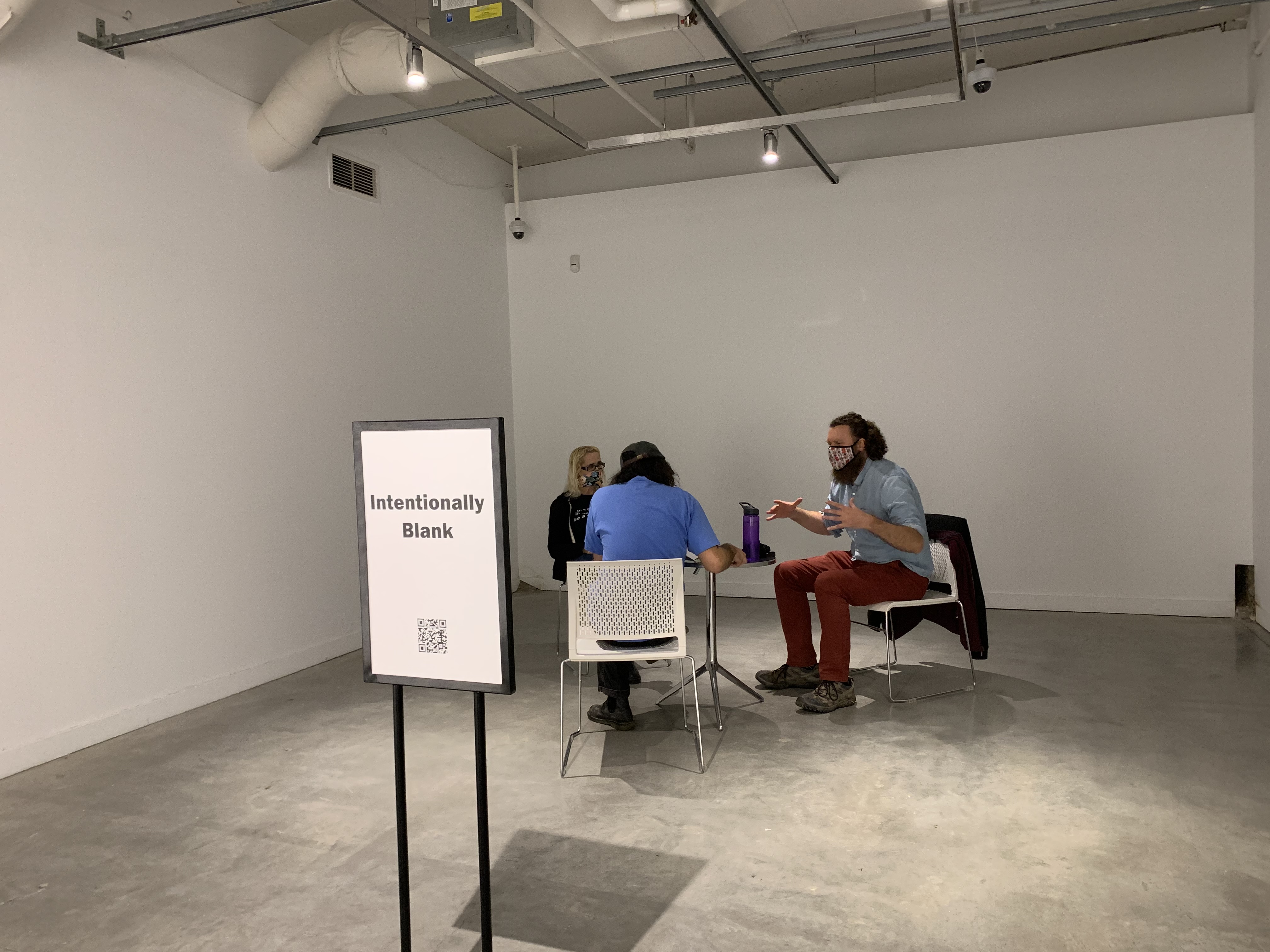 Conversation between artists during exhibition at Urban Arts Space