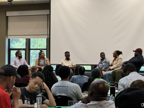 Panel of Black artists and thinkers at the Hale Center