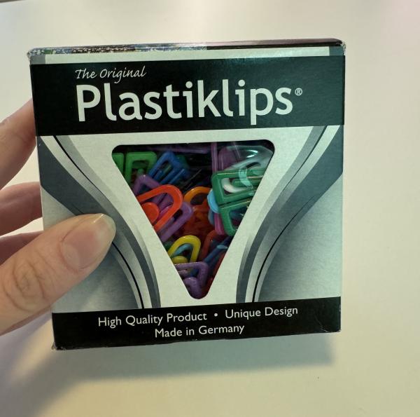 box of plastic clips